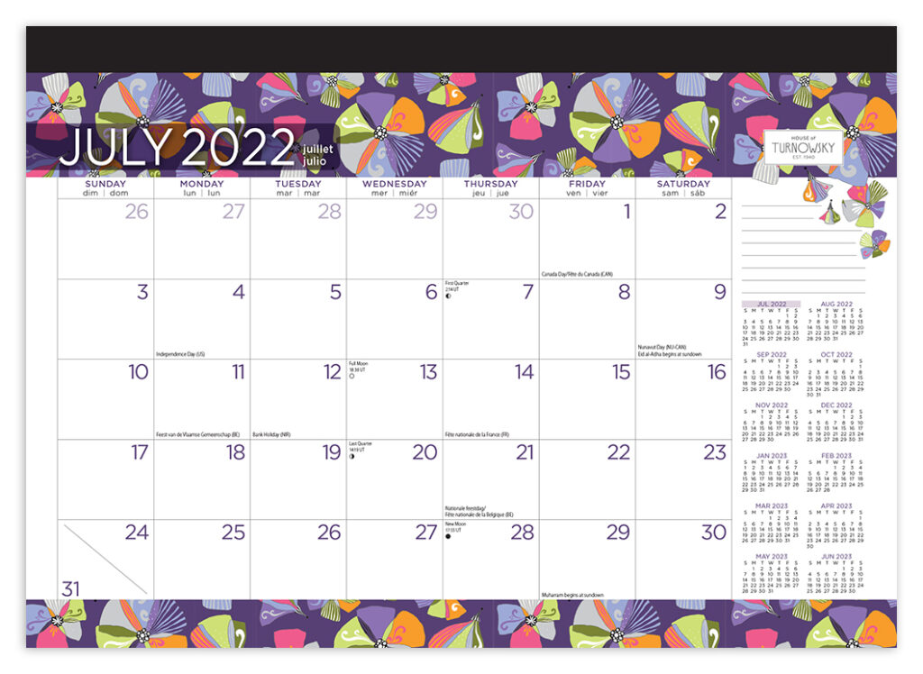 house-of-turnowsky-2023-18-months-mini-desk-pad-calendar-july-2022
