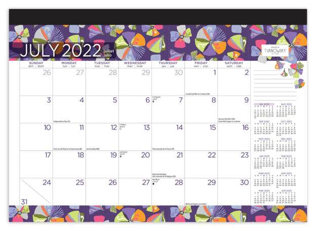 House of Turnowsky | 2023 14 x 10 Inch 18 Months Monthly Desk Pad Calendar | July 2022 - December 2023 | Plato | Stationery Elegant Exclusive