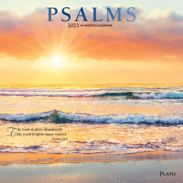 Psalms | 2023 12 x 24 Inch Monthly Square Wall Calendar | Foil Stamped Cover | Plato | Religion Hymns Lord