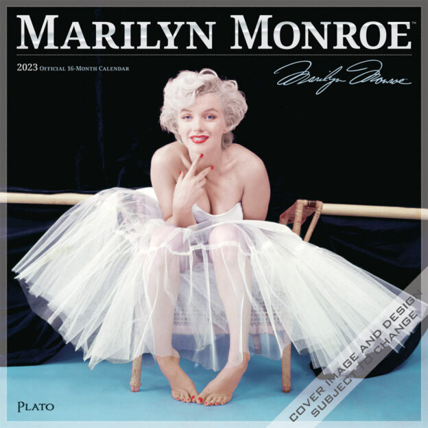 Marilyn Monroe OFFICIAL | 2023 12 x 24 Inch Monthly Square Wall Calendar | Foil Stamped Cover | Plato | USA American Actress Celebrity