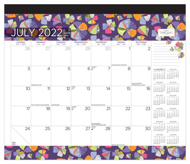 House of Turnowsky | 2023 14 x 12 Inch 18 Months Monthly Desk Pad Calendar | July 2022 - December 2023 | Plato | Stationery Elegant Exclusive