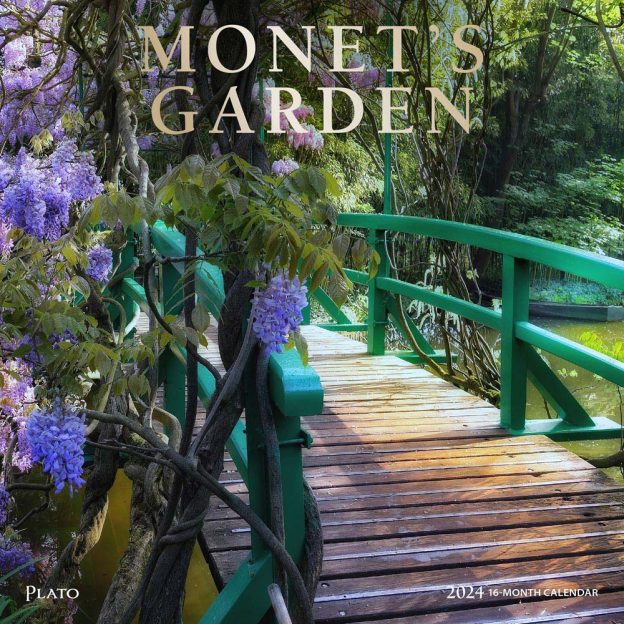 Monet's Garden | 2024 12 x 24 Inch Monthly Square Wall Calendar | Foil Stamped Cover | Plato | Impressionism Artist Outdoor