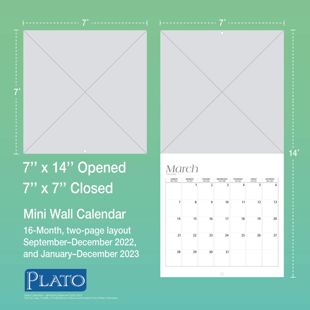 2025 Mini Wall Calendars Plato Calendars