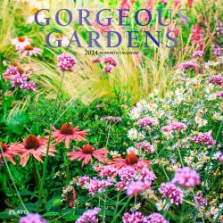 Gorgeous Gardens | 2024 12 x 24 Inch Monthly Square Wall Calendar | Foil Stamped Cover | Plato | Outdoor Home Country Nature