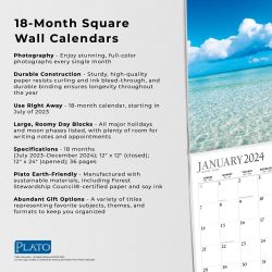 2024 12 x 24 Inch 18 Months Monthly Square Wall Calendar | July 2023 - December 2024