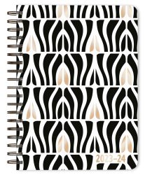 Ebony & Ivory | 2024 6 x 7.75 Inch 18 Months Weekly Desk Planner | Foil Stamped Cover | July 2023 - December 2024 | Plato | Stationery Planning