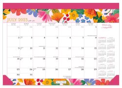 Bonnie Marcus | 2024 14 x 10 Inch 18 Months Monthly Desk Pad Calendar | July 2023 - December 2024 | Plato | Fashion Designer Stationery