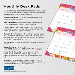2024 14 x 10 Inch 18 Months Monthly Desk Pad Calendar | July 2023 - December 2024