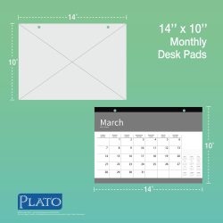 2024 14 x 10 Inch 18 Months Monthly Desk Pad Calendar | July 2023 - December 2024