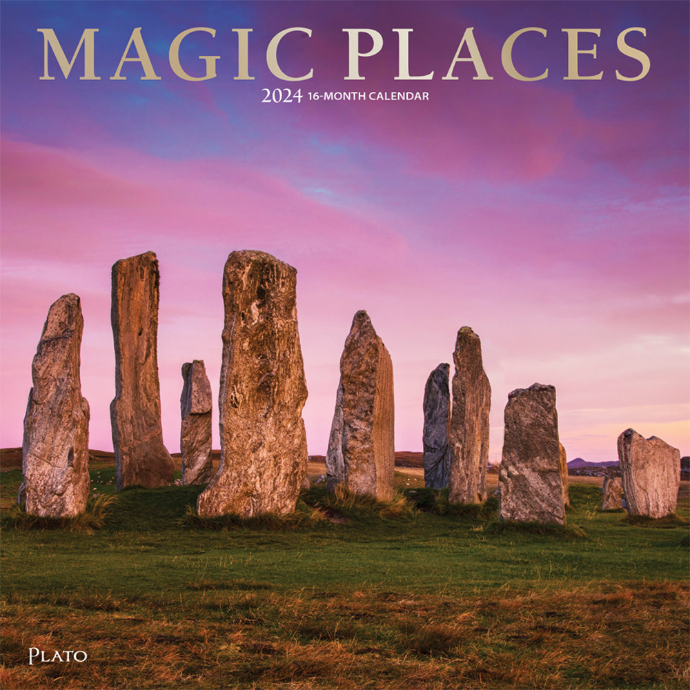 Magic Places | 2024 12 x 24 Inch Monthly Square Wall Calendar | Foil Stamped Cover | Plato | Scenic Travel World Photography