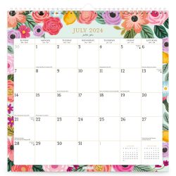 Bonnie Marcus OFFICIAL | 2025 12 x 12 Inch 18 Months Monthly Square Wire-O Calendar | Sticker Sheet | July 2024 - December 2025 | Plato | Fashion Designer Stationery