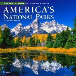 America's National Parks | 2025 12 x 24 Inch 18 Months Monthly Square Wall Calendar | July 2024 - December 2025 | Plastic-Free | Plato | Yosemite Yellowstone