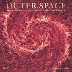 Outer Space | 2025 12 x 24 Inch Monthly Square Wall Calendar | Foil Stamped Cover | Plato | Universe Cosmos Inspiration