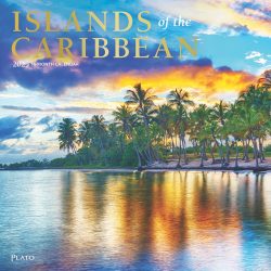 Islands of the Caribbean | 2025 12 x 24 Inch Monthly Square Wall Calendar | Foil Stamped Cover | Plato | Travel Nature Tropical Beach
