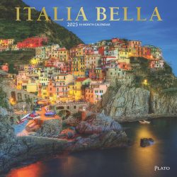 Italia Bella | 2025 12 x 24 Inch Monthly Square Wall Calendar | Foil Stamped Cover | Plato | Scenic Travel Europe Italian Venice Rome