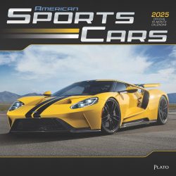 American Sports Cars OFFICIAL | 2025 12 x 24 Inch Monthly Square Wall Calendar | Foil Stamped Cover | Plato | Racing Automotive