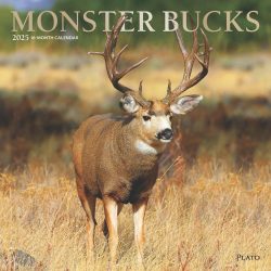 Monster Bucks | 2025 12 x 24 Inch Monthly Square Wall Calendar | Foil Stamped Cover | Plato | Wildlife Animals Hunting