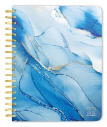 Crackled Blush | 2026 6 x 7.75 Inch 18 Months Weekly Desk Planner | Foil Stamped Cover | July 2025 - December 2026 | Plato | Planning Stationery