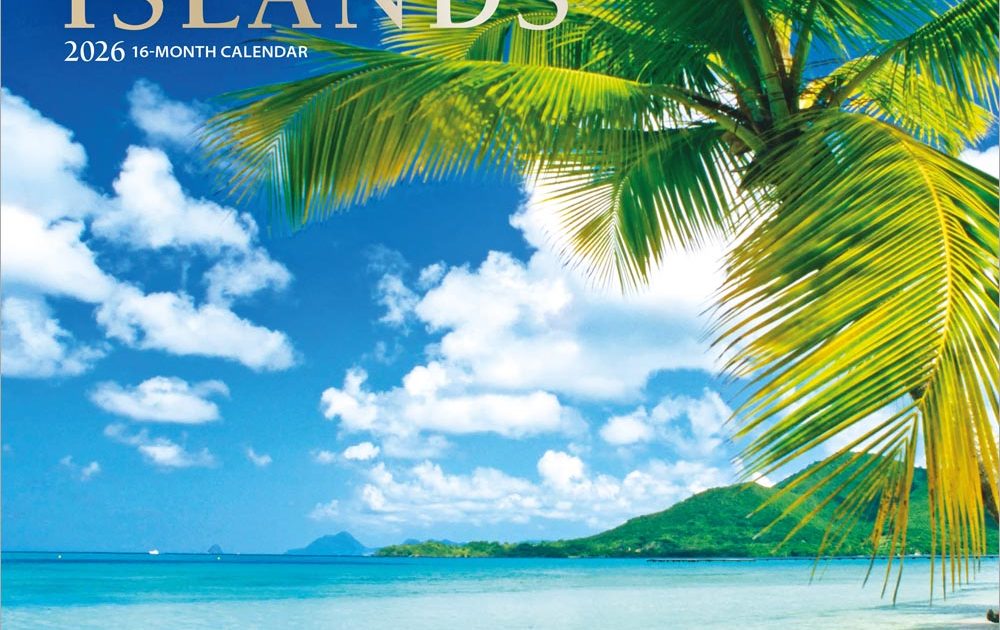 Tropical Islands | 2026 Square Wall Calendar | Foil Stamped Cover