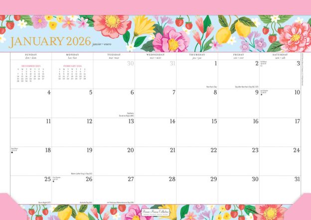 Bonnie Marcus OFFICIAL | 2026 15.5 x 11 Inch Monthly Desk Pad Calendar | Plato | Fashion Designer Stationery