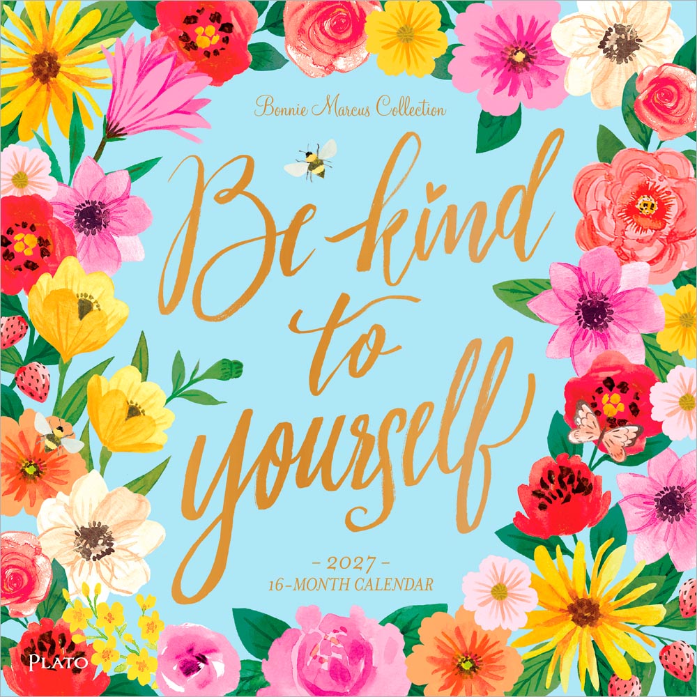 Bonnie Marcus OFFICIAL | 2027 12 x 24 Inch (Hanging) Monthly Square Wall Calendar | Foil Stamped Cover | Plato | Fashion Designer Stationery