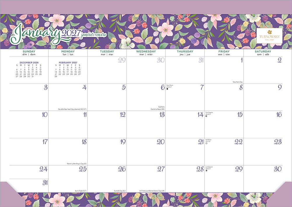 House of Turnowsky OFFICIAL | 2027 15.5 x 11 Inch Monthly Desk Pad Calendar | Sticker Sheet | Plato | Stationery Elegant Exclusive