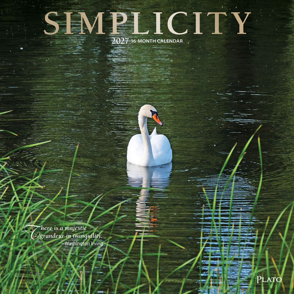 Simplicity | 2027 12 x 24 Inch (Hanging) Monthly Square Wall Calendar | Foil Stamped Cover | Plato | Inspiration Photography
